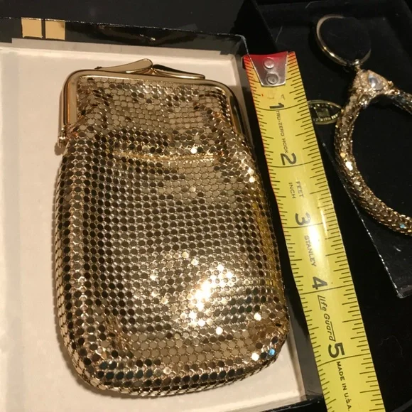 Vintage Whiting & Davis Gold Gold Mesh Keychain and Cigarette Case - Picture 2 of 10